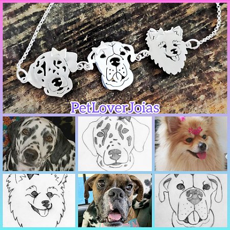 Pulseira de Prata Personalizada 3 Pets