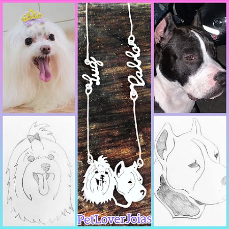 Colar 2 Pets Personalizado através da foto com Nomes