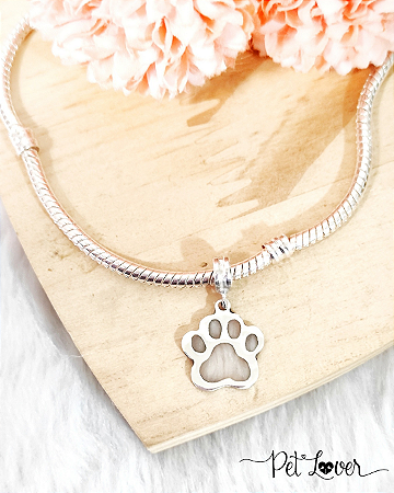 Berloque/ Pingente Patinha com Pelinhos – Prata 925