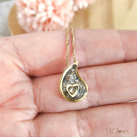 Colar Gota de Amor Banhado a Ouro