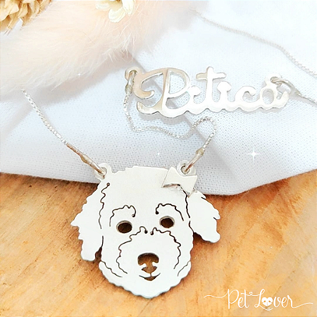 Colar de Prata 1 Pet Personalizado + Nome