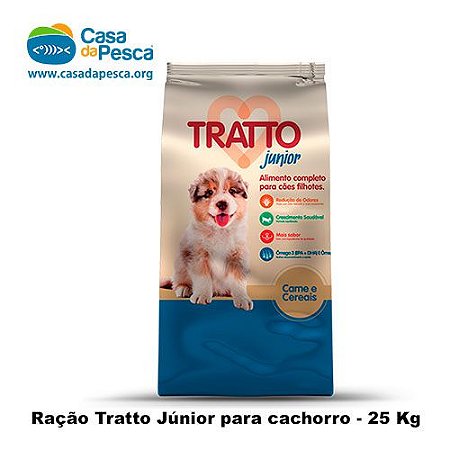 RAÇÃO TRATTO JÚNIOR PARA CACHORRO - 25 KG - A natureza fisgando a