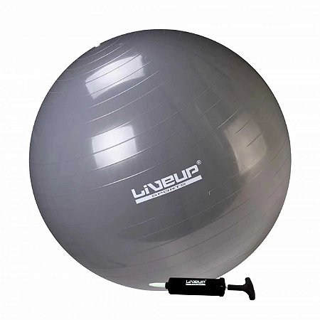Bola Suíça de Pilates 65cm Cinza Premium