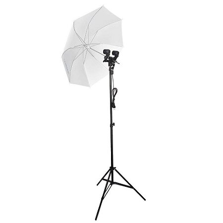 Kit Estúdio Iluminação E27 Luz Contínua P Foto Vídeo Newborn Com Soquete Duplo E Flash