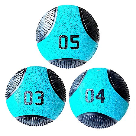 Kit Medicine Ball 3 4 e 5Kg Bola de Pilates