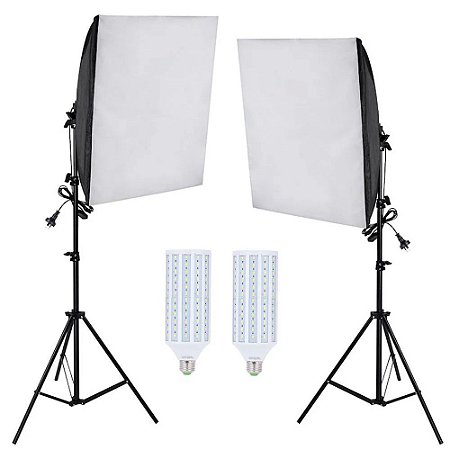 Kit Iluminação Estúdio Fotográfico LED 120w Softbox 50x70cm
