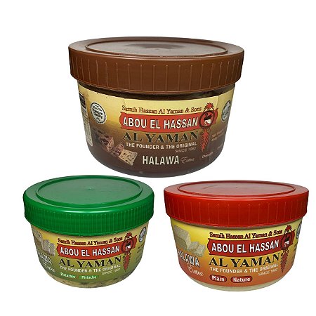 Kit Doce Halawi três Sabores Tradicional com Chocolate e com Pistache 454g cada