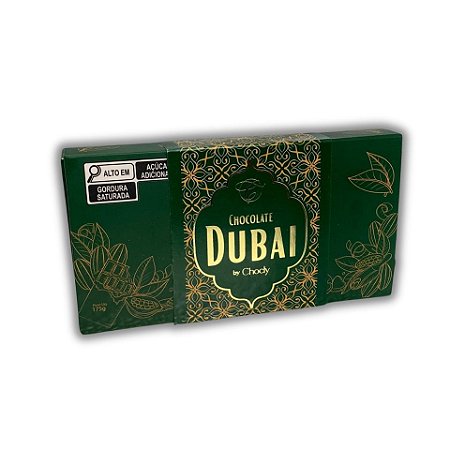 Chocolate Dubai Ao Leite Recheado com Pasta de Pistache by Chocly 175g Qualidade Premium