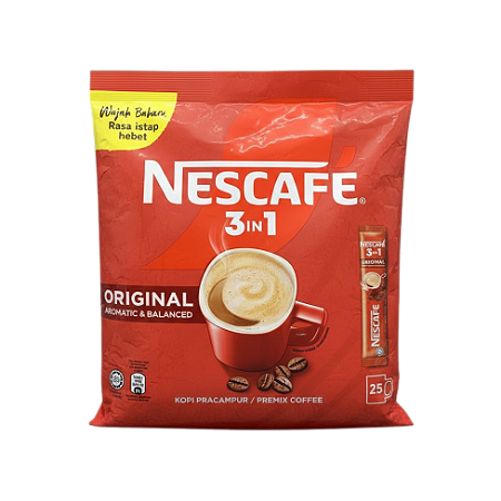 Nescafé 3 in 1 com 25 Sachês 18g Importado