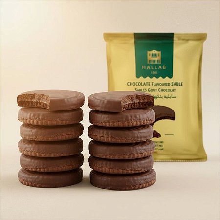 Chocolate Flavoured Sable com 12 und. 70g Importado Hallab