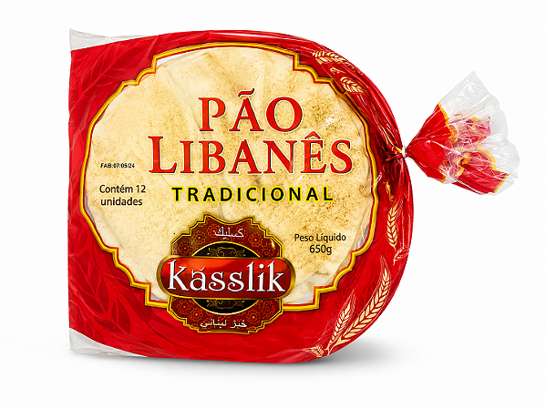 Pão Sírio Árabe Tradicional 12 Unidades 650g