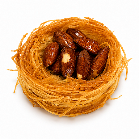 Ninho de Kataifi com Amêndoas – Doce Árabe Artesanal