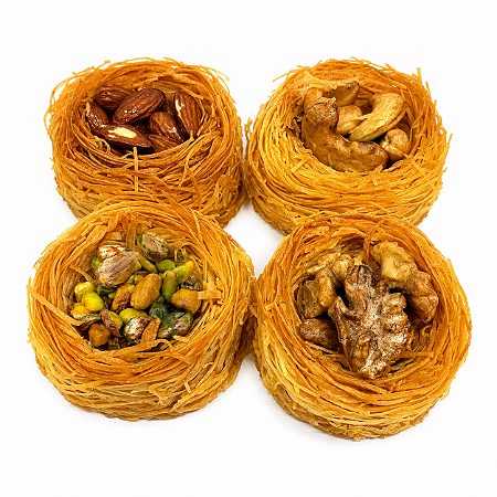 Kit 4 Ninhos Doces Gourmet Pistache Castanha Caju Amêndoas Nozes