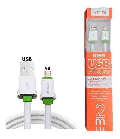 Cabo Carregador Micro USB V8 KAIDI- 2 metro