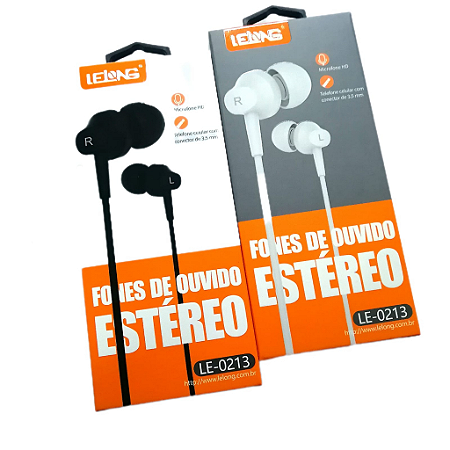 Fone De Ouvido Estéreo intra auricular Microfone P2 LE-0213 Lelong