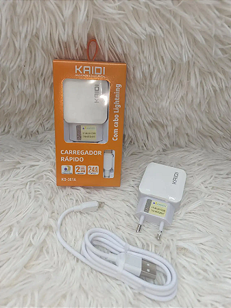 Carregador de Celular para Iphone + 2 USB 2.4A KD-301A - Kaidi