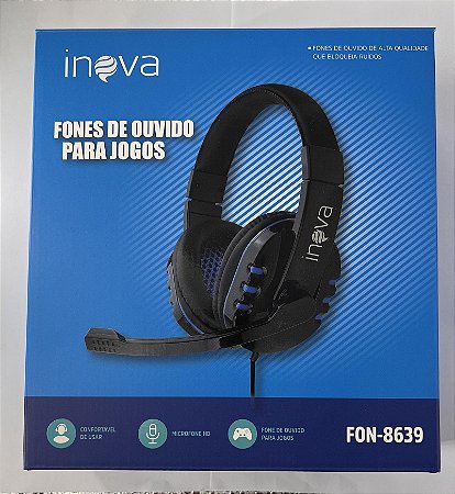 Headset Gamer Com Fio Inova Fon8939 Cor Preto