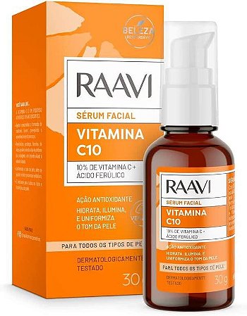 Sérum Facial Vitamina C 10 Raavi - Sérum Vitamina C 30g