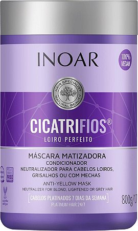 Máscara Matizadora Inoar Cicatrifios Loiro Perfeito 800g