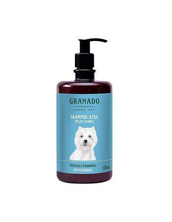 Shampoo Granado Pet Azul Pelos Claros Para Cães e Gatos 500ml