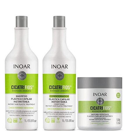 Kit Inoar Cicatrifios Shampoo Condicionador e Máscara