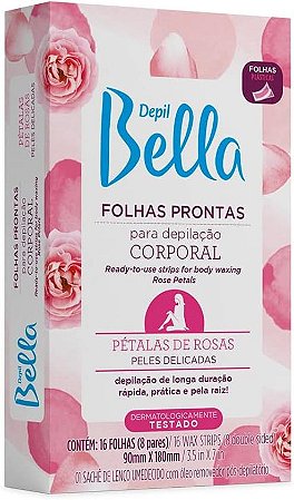 Folhas Prontas para Depilação Corporal Depil Bella Pétalas de Rosas 16 folhas