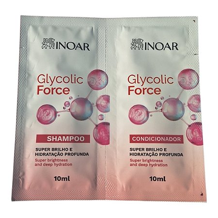 Sachê Inoar Glycolic Force 10ml Shampoo e Condicionador