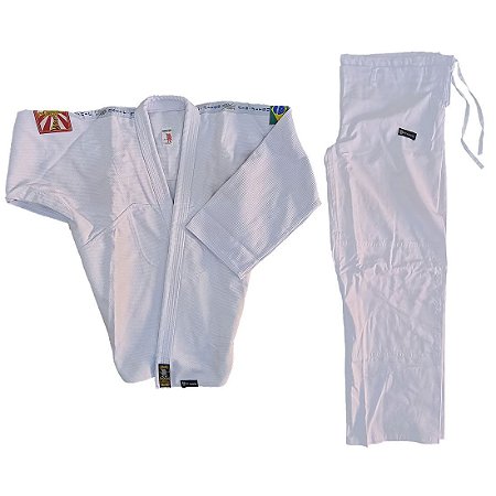 Kimono Adulto de Jiu Jitsu AX Esportes Trançado Branco