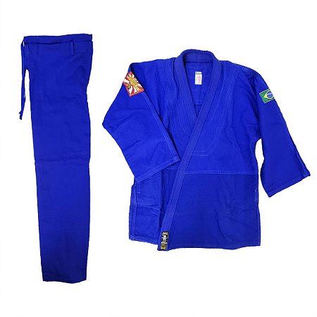 Kimono Adulto de Judô AX Esportes Trançado Azul