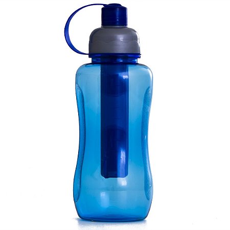 Garrafa de Hidratação AX Esportes com Tubo Gelo Multicolor Azul 600 ml