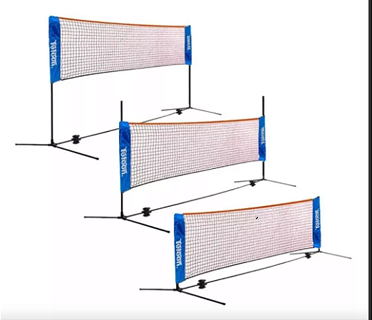 Kit 4x1 Tênis/Vôlei/Badminton/Manbol 6 metros Regulável c/Alt. até 1,65 - Teloon 0A508 - LANÇAMENTO