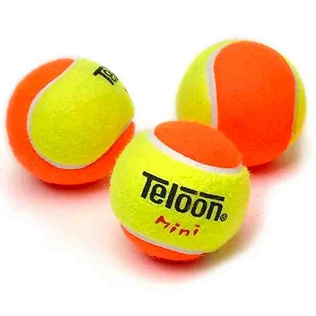 Kit 3 Bolas de Tênis ITF Teloon Stage 2 Treino Mini LAR/AM - OA503 - EXCLUSIVIDADE E LANÇAMENTO