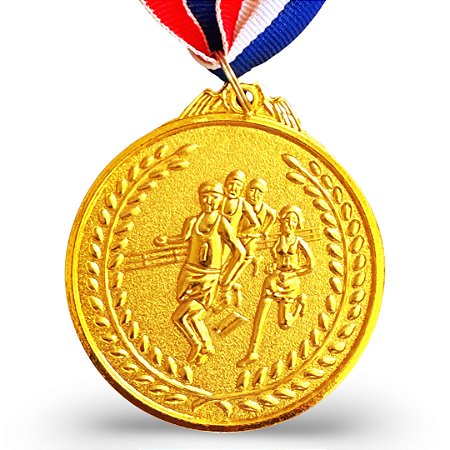 Medalha AX Esportes 65mm Dourada - YWA 456 CORRIDA ATLETAS - EXCLUSIVIDADE