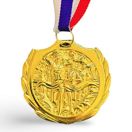 Medalha AX Esportes 65mm Dourada - YWA 460 CORRIDA ATLETAS CHEGADA - EXCLUSIVIDADE E LANÇAMENTO