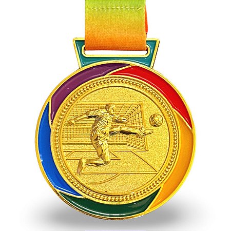Medalha AX Esportes 65mm Borda Colorida YWA 457 FUTEBOL - EXCLUSIVIDADE