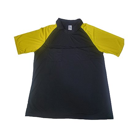 Camisa para Árbitro AX Esportes Preto/Amarelo - TAM G