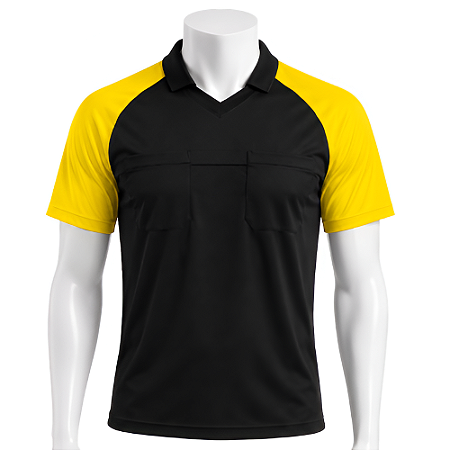 Camisa para Árbitro AX Esportes Preto/Amarelo - TAM G