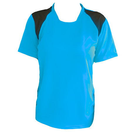 Jogo de Camisa Infantil Tam. 12 - Celeste com  Preto - 14+1 Numeradas