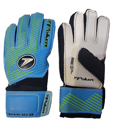 Luva de Goleiro Campo Poker Training Neo Infantil TAM. 4Junior - Pto/Celeste 01093 - 4