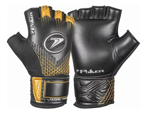 Luva de Goleiro Salão TAM. 11 Poker Training Focus Adulto - PRETO/DOURADO 01051 - 11