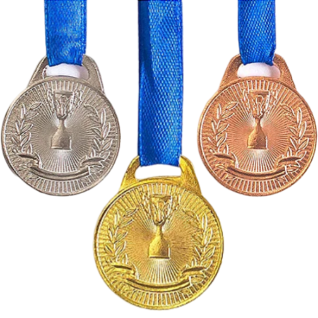Medalha Honra ao Mérito Ouro/Prata/Bronze AX 30mm - Kit c/ 3 Pçs - EXCLUSIVIDADE