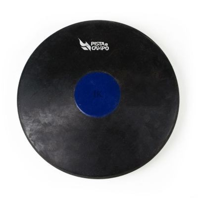 Disco de Atletismo de Borracha Preto com Centro Colorido 750g- PC-DB750