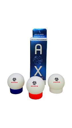 Bola Tênis de Mesa 5 Estrelas com 3 Pçs 40mm Branca AX 626 - Exclusividade