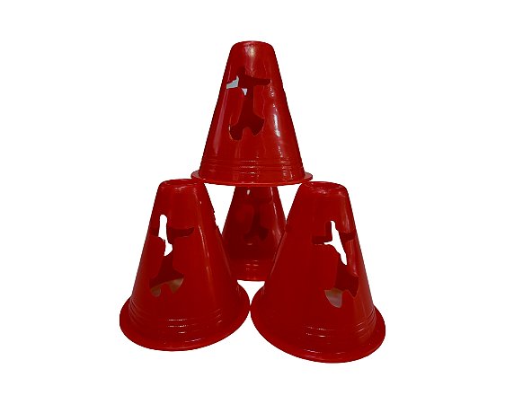 Cone 8cm Mini Flexivel AX P/Skate e Patins Vermelho 677 - PACK COM 30 pçs