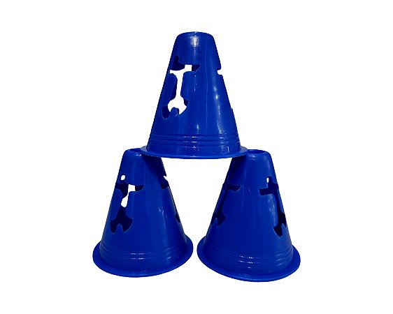 Cone 8cm Mini Flexivel AX Para Skate e Patins Azul  676 - PACK COM 30 pçs