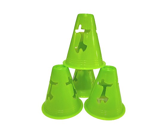 Cone 8cm Mini Flexivel AX Para Skate e Patins Verde 678 - PACK COM 30 pçs