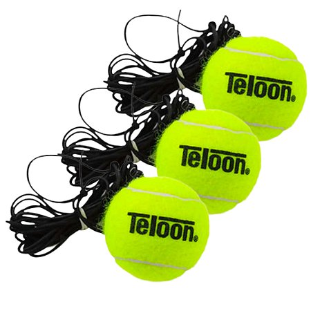 Bola Tênis Rebote Treino c/ Elástico Teloon AM - OA507 - PACK COM 3