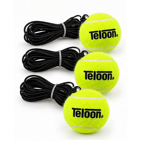 Bola Tênis Rebote Treino c/ Elástico Teloon AM - OA507 - PACK COM 3