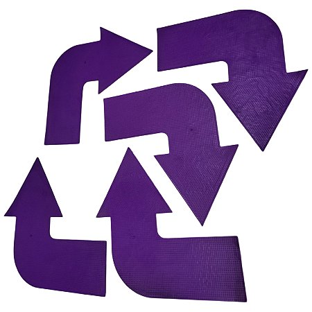 Seta Sinalizadora Curva AX Emborrachada 25cm (KIT) 666 - PACK COM 5 Roxo