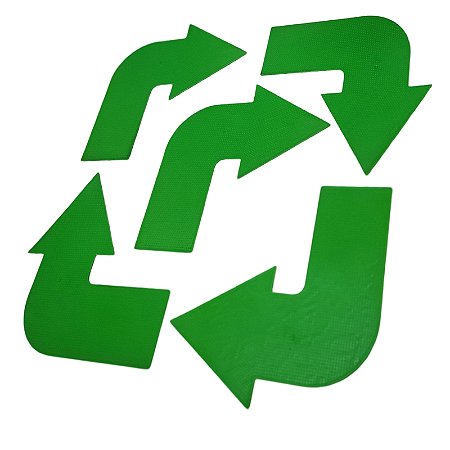 Seta Sinalizadora Curva AX Emborrachada 25cm (Kit) 666 - PACK COM 5 VERDE